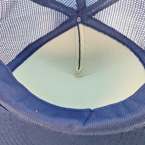 Hooked On Fishing Vintage Trucker Hat - Snapback Mesh - Funny - Navy Blue - Picture 7 of 8